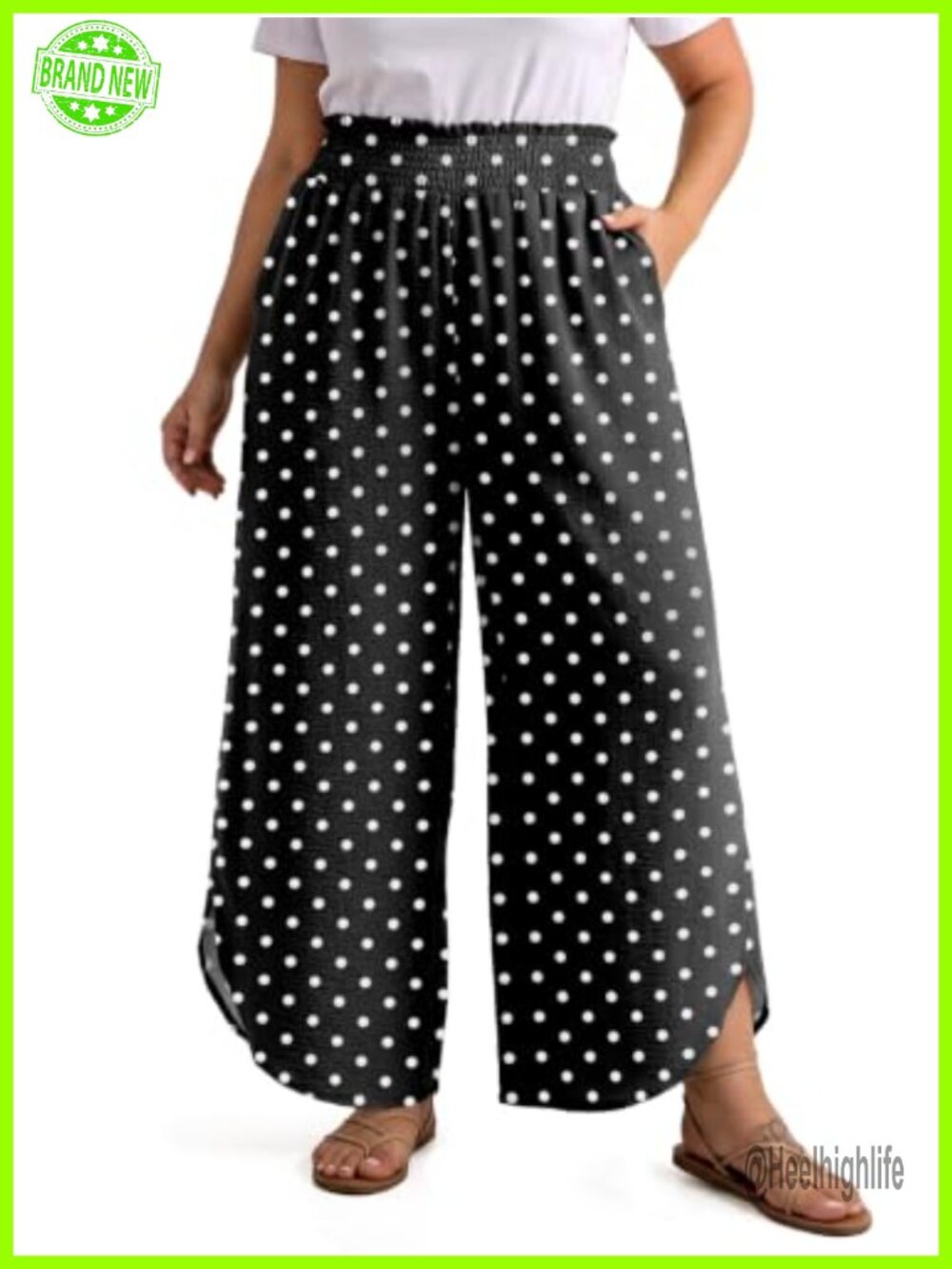 Womens Plus Size Flowy Wide Leg Palazzo Pants High Waisted Cropped Beach